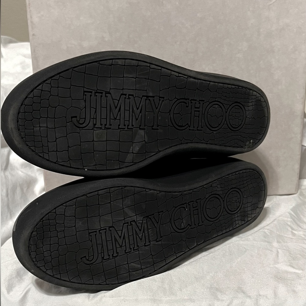 Jimmy Choo Belgravi Black High Top Sneakers Size 43 US Size 10 - Picture 5 of 8